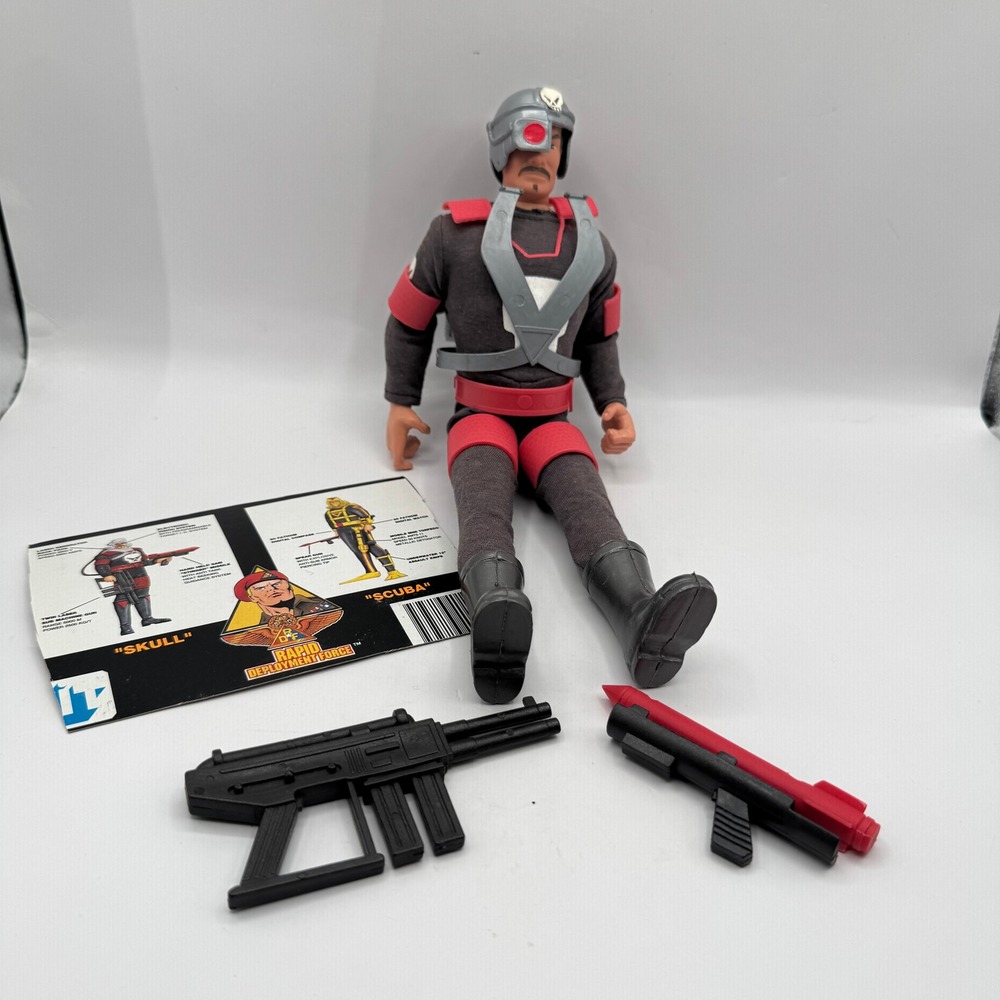 Rapid Deployment Force Skull Action Figure 12" Black Red Vintage 1980s GI Joe